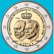 Монета Люксембург 2 евро 2014 год. 50 лет вступления на престол Герцога Жана