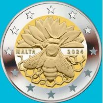 Мальта 2 евро 2024 год. Мальтийская медоносная пчела