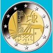 Монета Италия 2 евро 2009 год. Луи Брайль