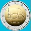 Монеты Латвия 2 евро 2016 год. Латвийская бурая корова