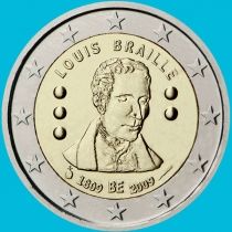 Бельгия 2 евро 2009 год. Луи Брайль