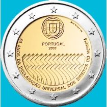 Португалия 2 евро 2008 год. 60 лет Декларации Прав Человека