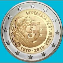 Португалия 2 евро 2010 год. 100 лет Республике