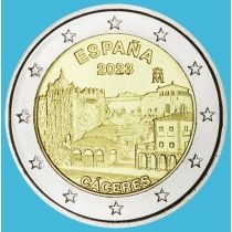 Испания 2 евро 2023 год. Старый город Касерес