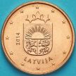 Монета Латвия 1 евроцент 2014 год.