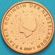 Монета Нидерланды 2 евроцента 2007 год. (тип 1)