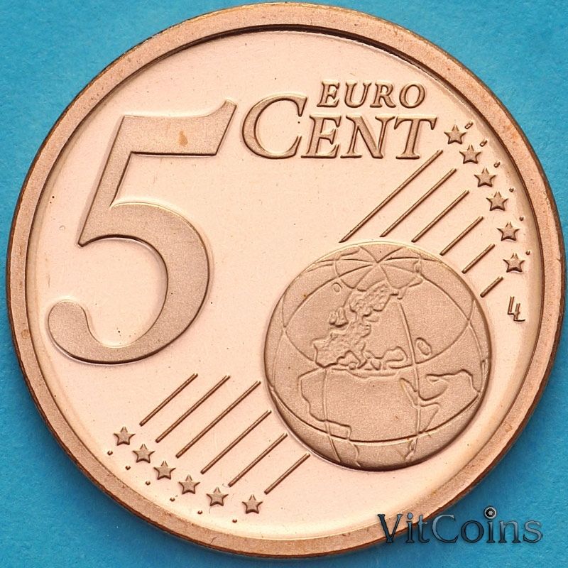 Монета Германия 5 евроцентов 2002 год.  J. Пруф