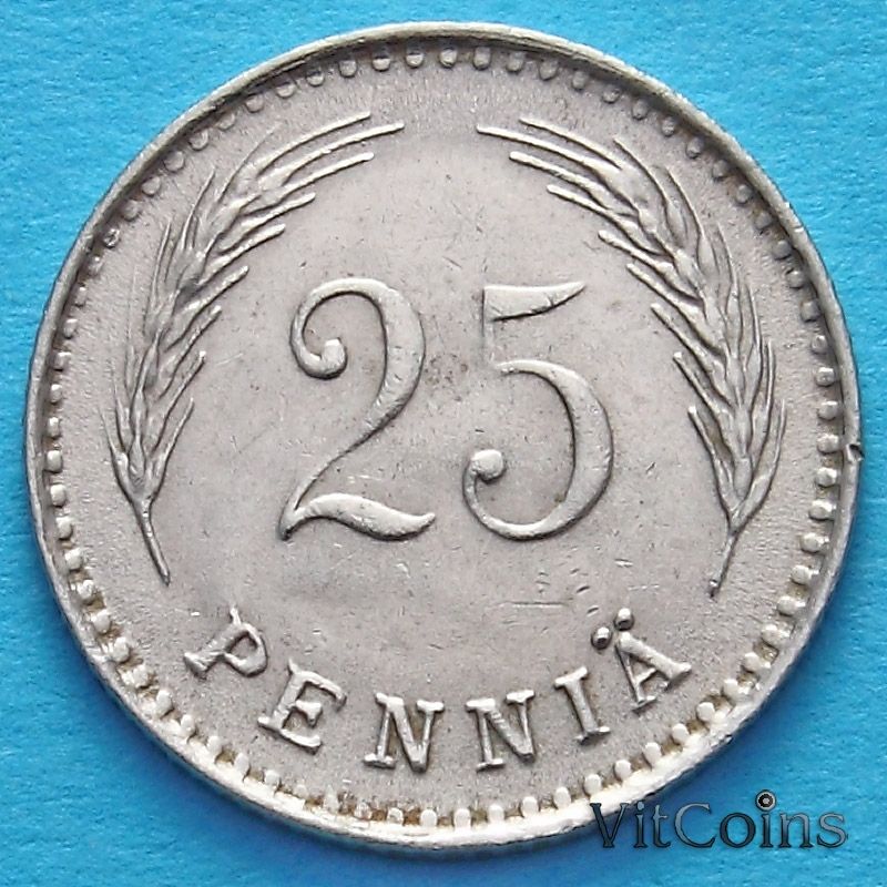 Монета Финляндии 25 пенни 1921 год.