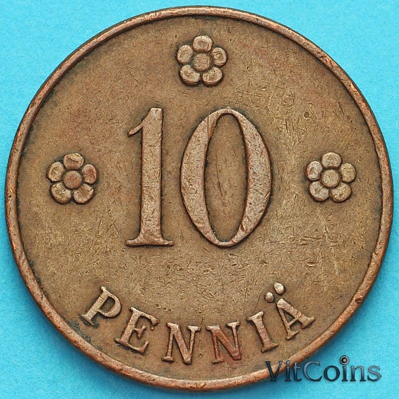 Монета Финляндия 10 пенни 1919 год.