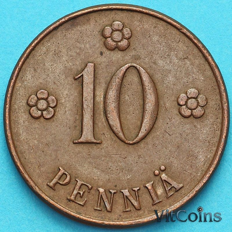Монета Финляндия 10 пенни 1920 год.