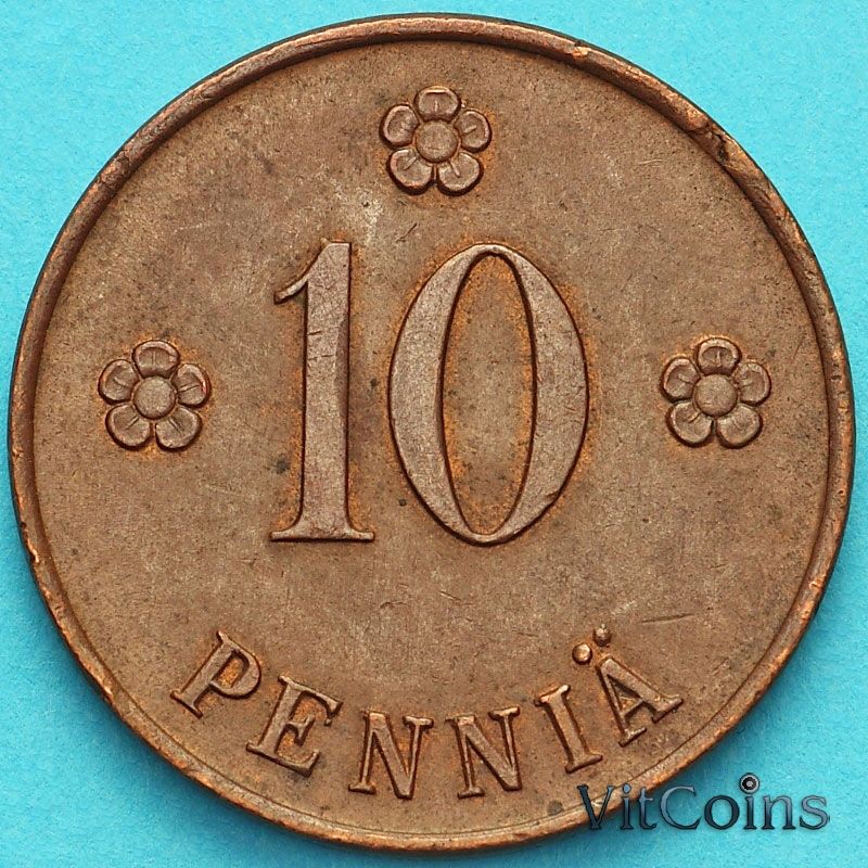 Монета Финляндия 10 пенни 1923 год.