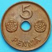 Монета Финляндия 5 пенни 1942 год.