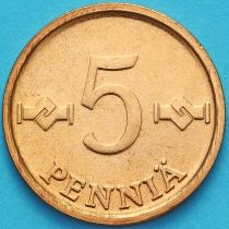 Финляндия 5 пенни 1977 год. Медь.