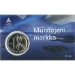 Монета Финляндия 1 марка 2001 год. Последняя марка. Блистер