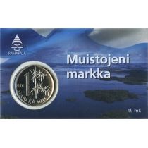 Финляндия 1 марка 2001 год. Последняя марка. Блистер