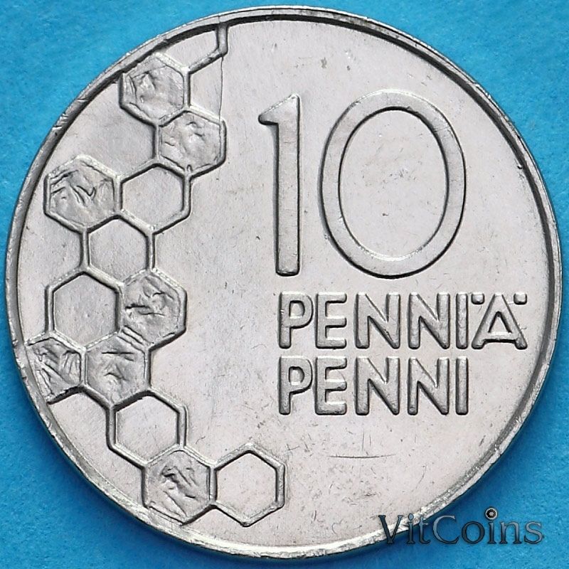 Монета Финляндия 10 пенни 1990-1999 год.