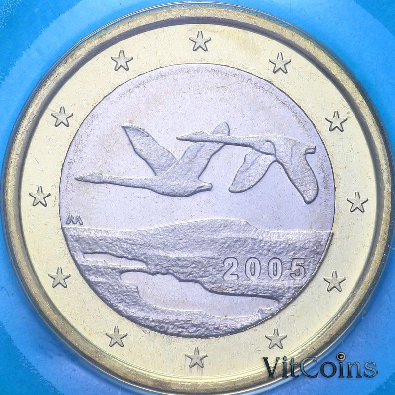 Монета Финляндия 1 евро 2005 год. BU Монета Финляндия 1 евро 2005 год. BU
