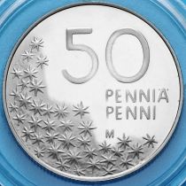 Финляндия 50 пенни 2001 год. Proof