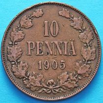 Финляндия 10 пенни 1905 год.