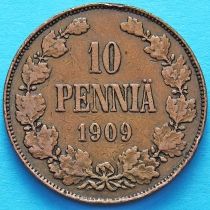 Финляндия 10 пенни 1909 год.
