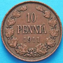 Финляндия 10 пенни 1911 год.