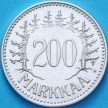 Монета Финляндия 200 марок 1958 год.