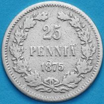Финляндия 25 пенни 1875 год. Серебро.
