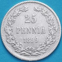Финляндия 25 пенни 1899 год. Серебро.