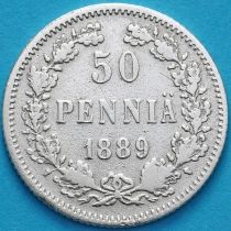 Финляндия 50 пенни 1889 год. Серебро. L.