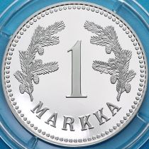 Финляндия, жетон монетного двора 1 марка 2001 год. Последняя финская марка. Серебро. Пруф