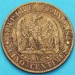 Монета Франция 5 сантимов 1861 год. Монетный двор Париж.