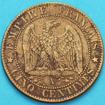 Франция 5 сантимов 1861 год. Монетный двор Париж.