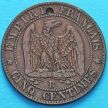 Монета Франции 5 сантимов 1856 год. Монетный двор Руан.
