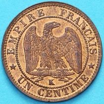 Франция 1 сантим 1862 год. Монетный двор Бордо. №1