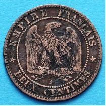 Франция 2 сантима 1856 год. Монетный двор Руан.