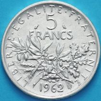 Франция 5 франков 1962 год. Серебро.