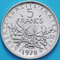 Франция 5 франков 1978 год.