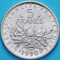 Франция 5 франков 1990 год.