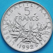 Франция 5 франков 1992 год.