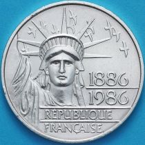 Франция 100 франков 1986 год.100 лет Статуе Свободы. Серебро.