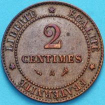 Франция 2 сантима 1897 год.