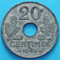Франция 20 сантимов 1942 год.