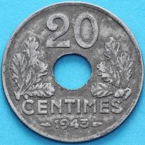 Франция 20 сантимов 1943 год. KM# 900.2a
