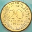 Монета Франция 20 сантимов 1999 год. BU