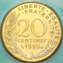 Франция 20 сантимов 1999 год. BU
