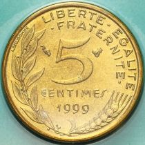 Франция 5 сантимов 1999 год. BU