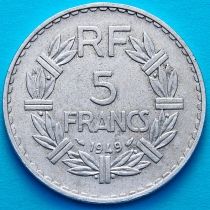 Франция 5 франков 1949 год. Монетный двор Париж.