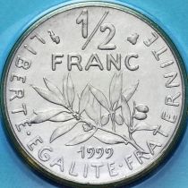 Франция 1/2 франка 1999 год. BU