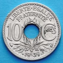 Франция 10 сантимов 1939 год.