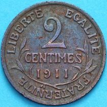 Франция 2 сантима 1911 год